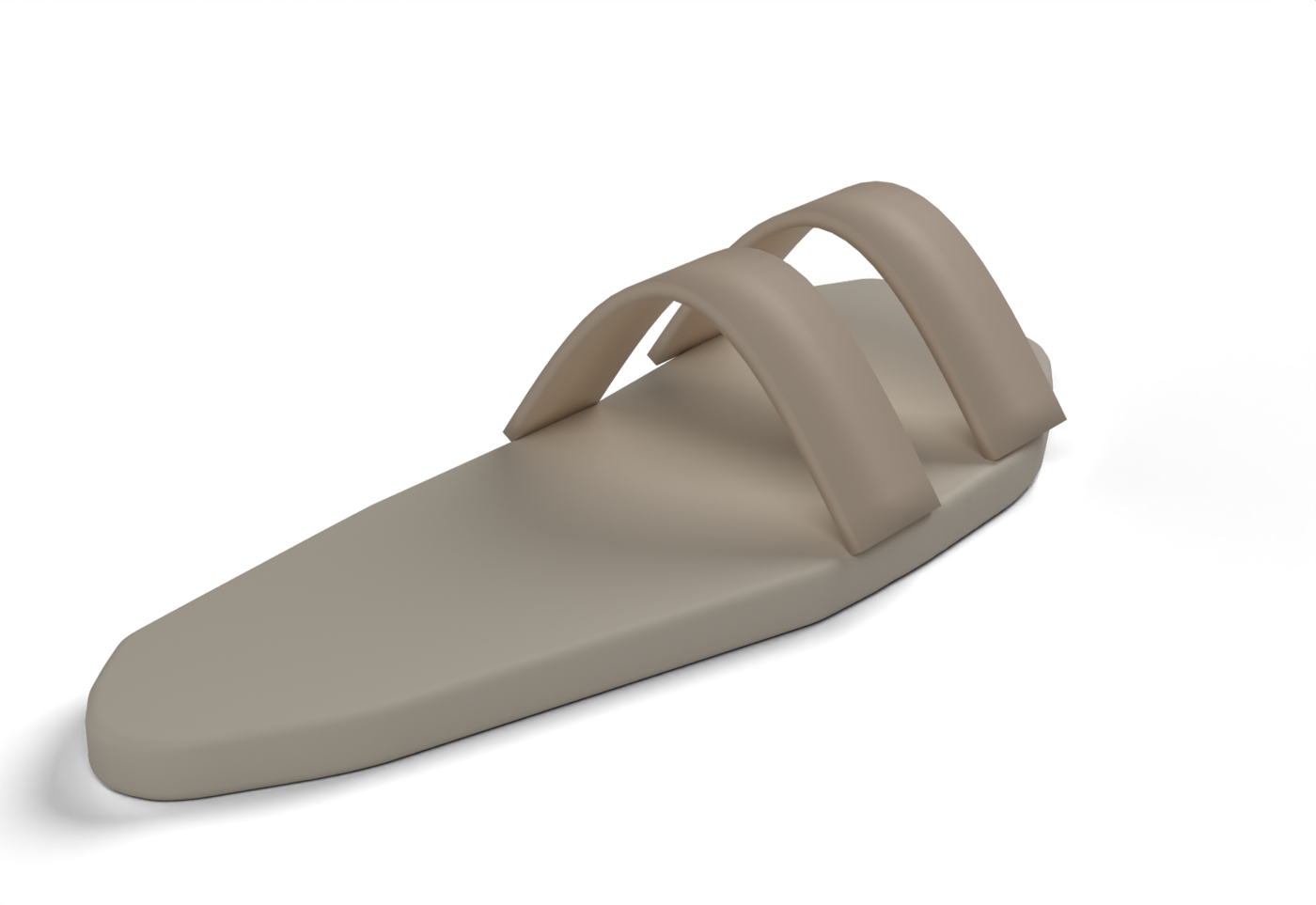 The Dune sandal, a two-strap sandal with a footbed shaped to a scanned foot