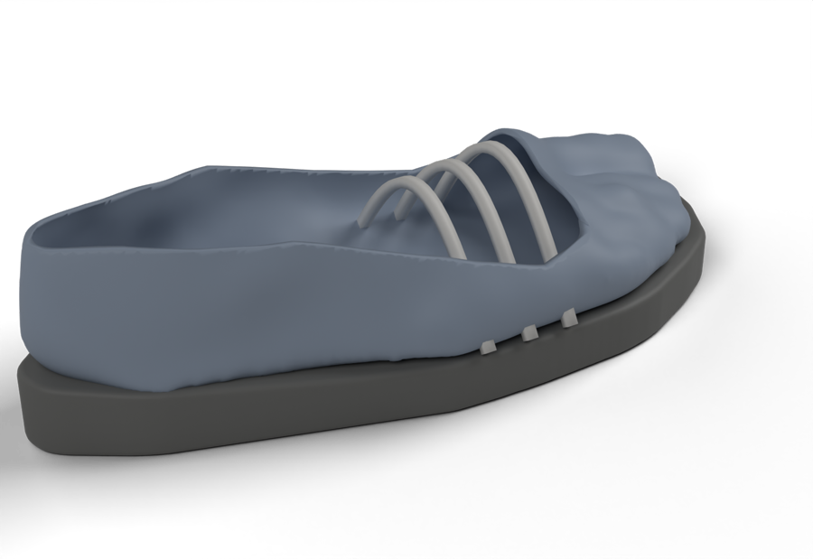 Trail, a laced shoe with a cushioned sole